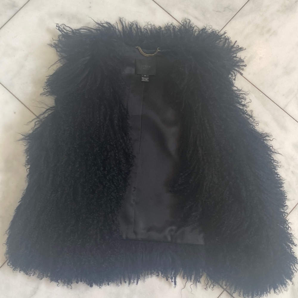 J crew collection Mongolian wool vest XS